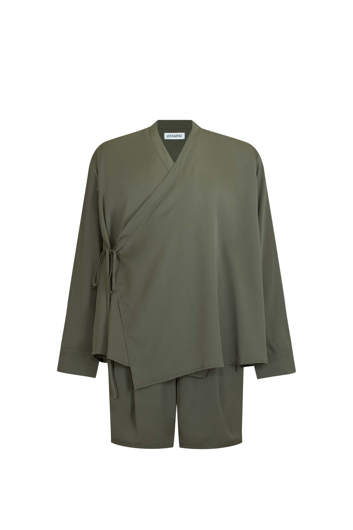 Tega Long Sleeve Wrap Shirt - Green